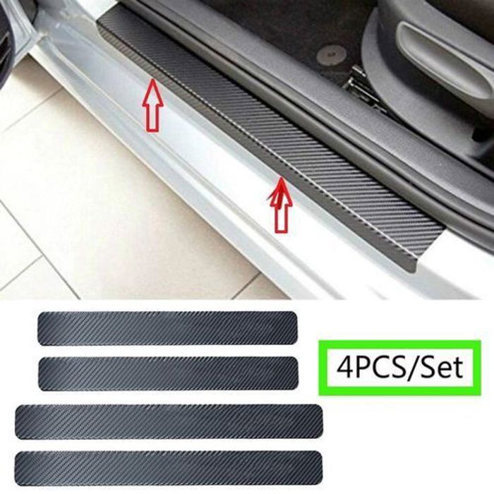 Autocollants universels de protection de seuil anti-rayures en fibre de carbone pour portes de voiture - Accessoires automobiles"