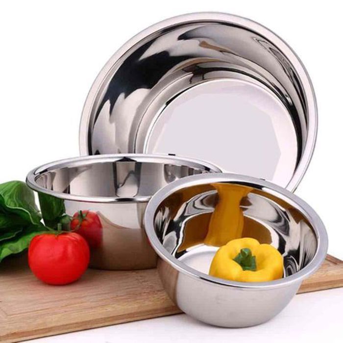 Bol de préparation en acier inoxydable, Bol Inox Profond Rond vaisselle cuisine Sans couvercle