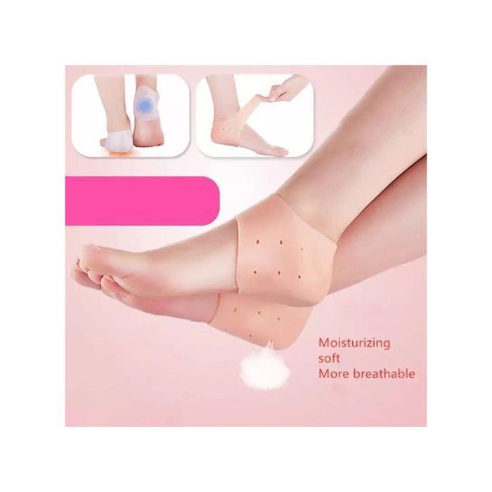 Protège-Talons en Silicone : Hydratation & Protection - Pour Pieds Abîmés & Secs - 2 pièces