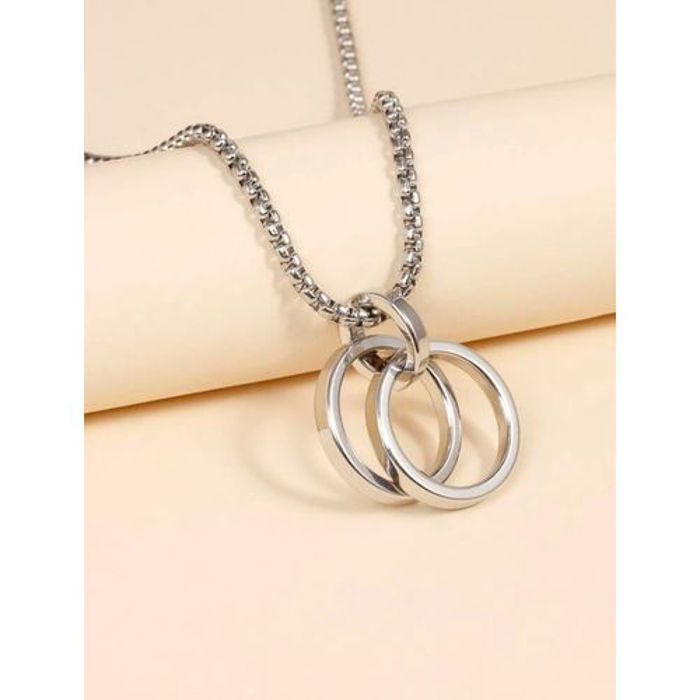 COLLIER  pour homme à pendentif ANNEAU EN ACIER INOXYDABLE