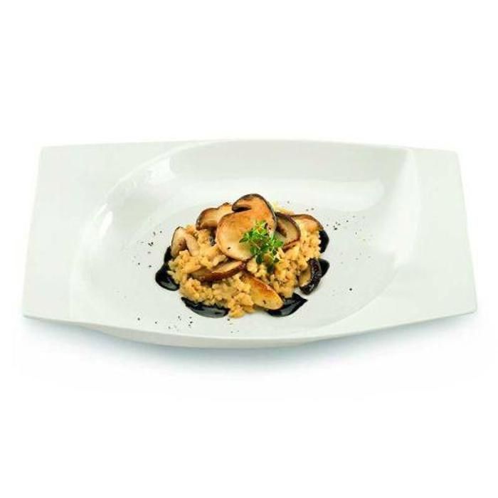 Assiette creuse rectangulaire porcelaine