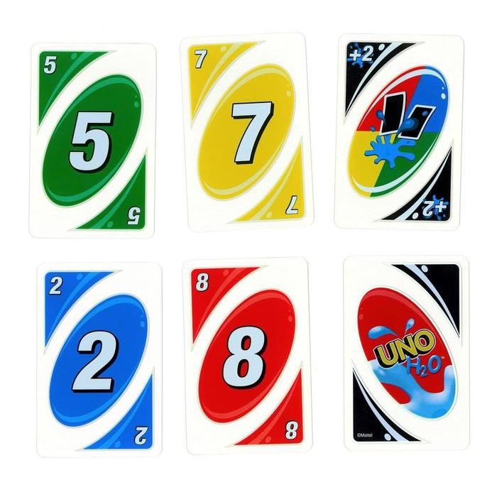 UNO Jeu de Cartes H2O - Imperméable à l'Eau - Transparent