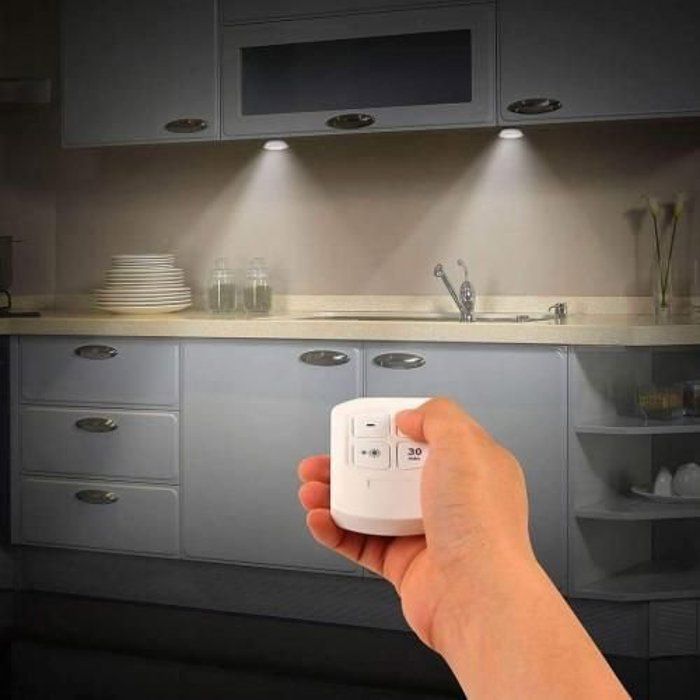 Kits lumière LED Lampe intelligente sans fil veilleuse avec télécommande - Blanc