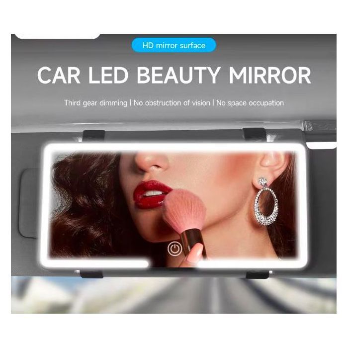 Miroir maquillage Led sur pare-soleil voiture , tactile avec 3 modes d'éclairage