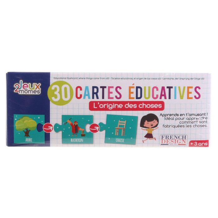 Cartes éducatives - L'origine des choses - 30 pcs - Apprentissage ludique - À partir de 3 ans