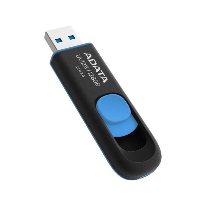 A-Data Clé USB UV128 3.2 Gen 1 Haute Vitesse, 128 Go, jusqu'à 100 Mo/s Noir