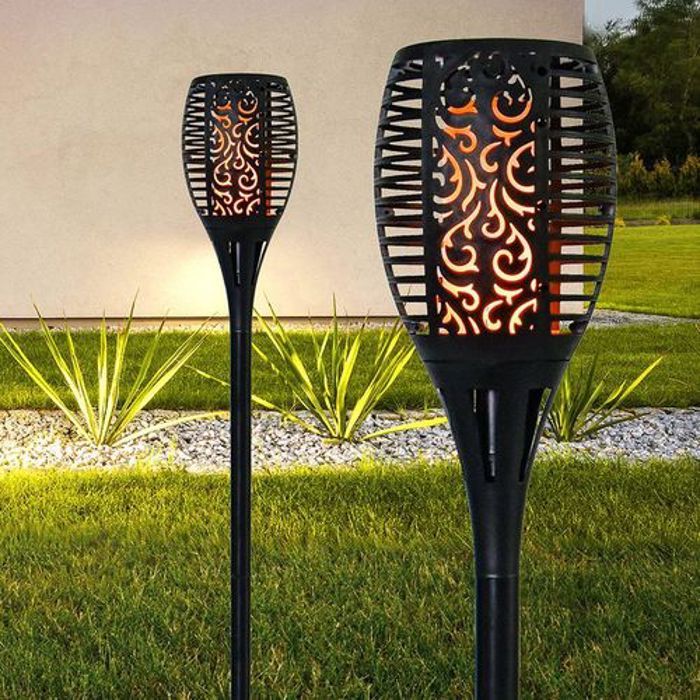 Solar Light Lampe Torche Solaire Luminaire Décoratif De Paysage Effet Flamme
