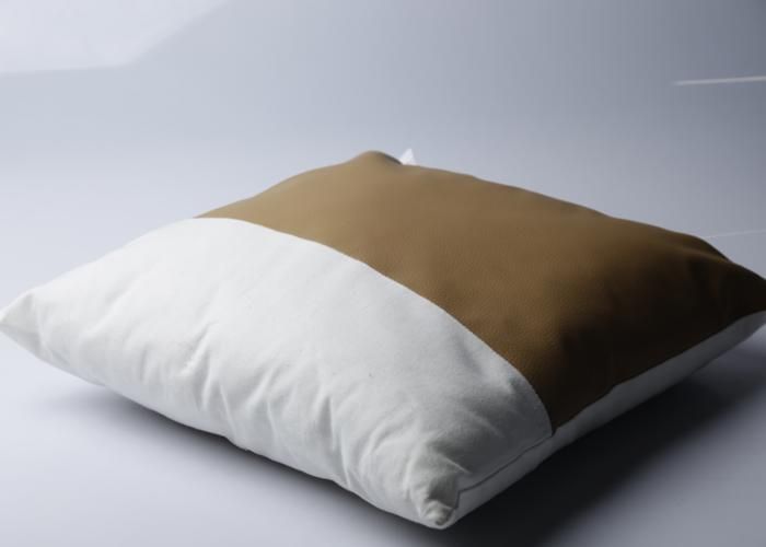 Coussin bicolore PU 45x45 cm XE-27