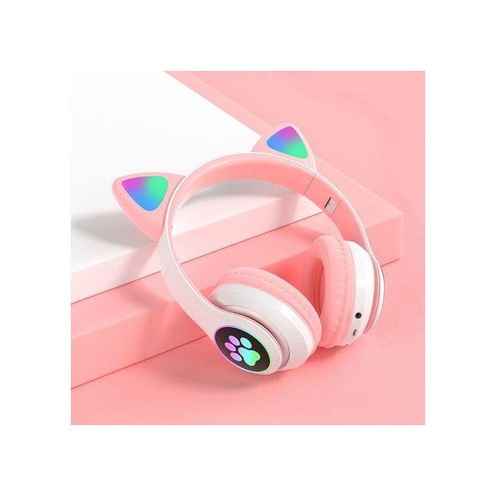 Intelligent Headphones Casque D'écoute Sans Fil Bluetooth lumière LED, Cat Ear