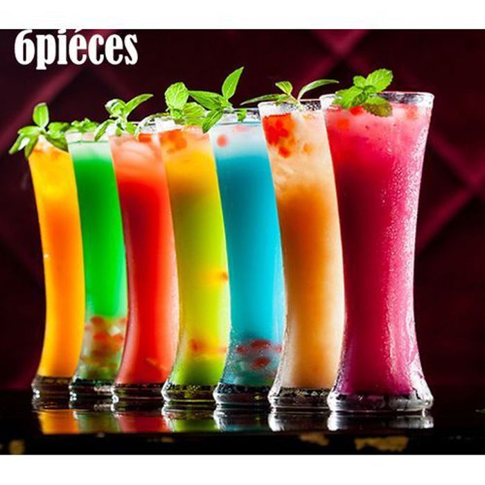 6 pcs Verres à boisson Highball haut de gamme Base lourde pour eau