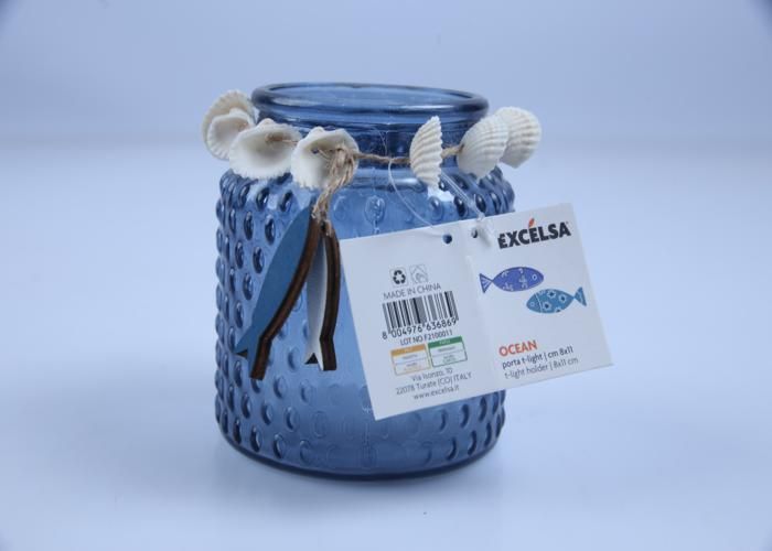 Coffret bougies en verre "Océan" R-63686