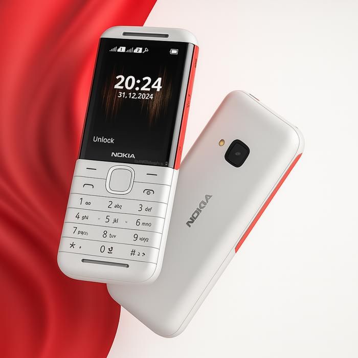 Nokia 5310 -Daul SIM Téléphone portable Moderne Appareil photo VGA flash-Blanche/rouge