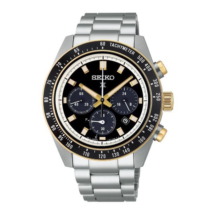 Montre - SEIKO - Prospex Speedtimer 41 - Quartz Solaire - Étanchéité 10 Atm - Bracelet Acier