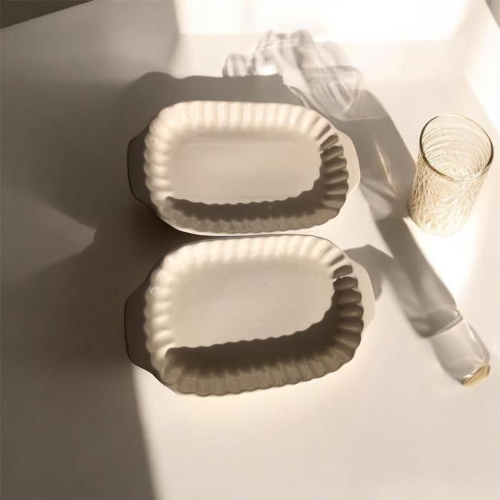 2 assiettes blanche rect