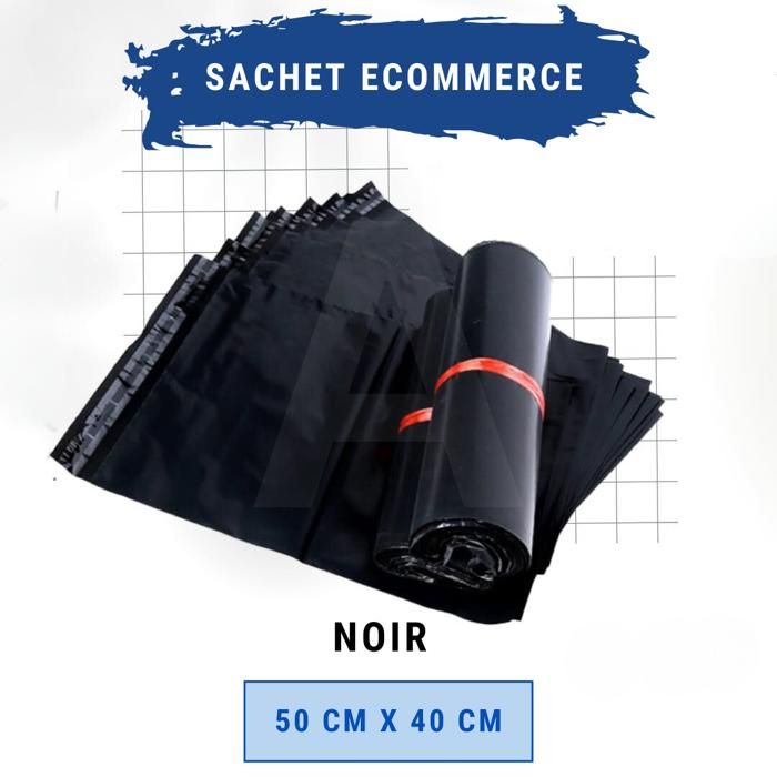 50 Sachet e-commerce Noir 50 Cm x 40 Cm