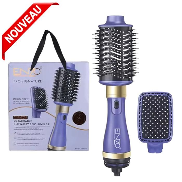Sèche-cheveux  professionnel 2-en-1 à air chaud électrique 1200 watts une volumateur rotatif EN-4128