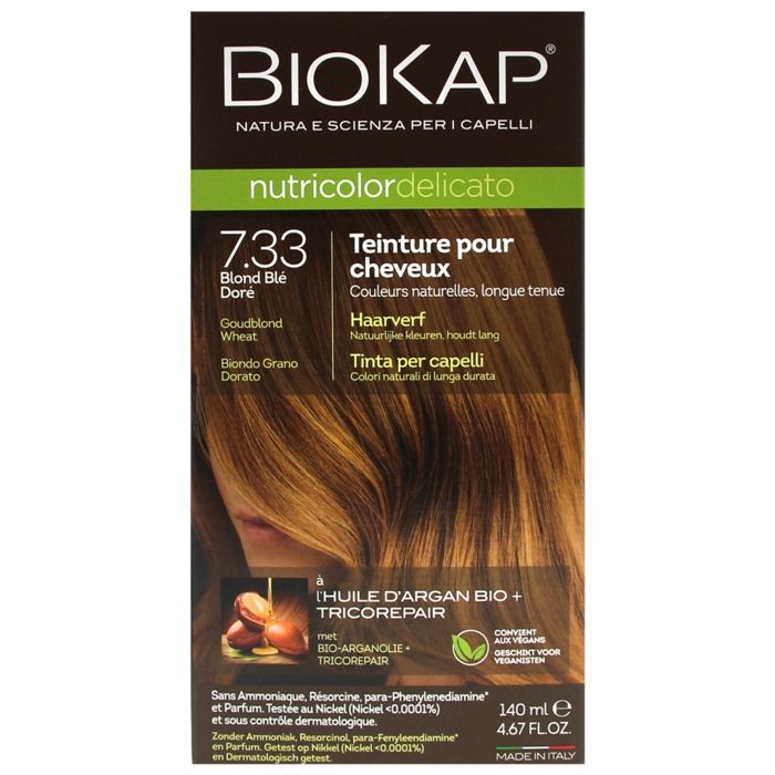 Coloration - Biokap - Delicato 7.33 - Blond doré - Sans ammoniaque - 140 ml