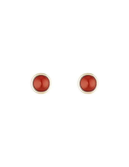 Boucles d'oreilles - MOONSTONE - Lou - Agate rouge - Laiton - Fermoir papillon