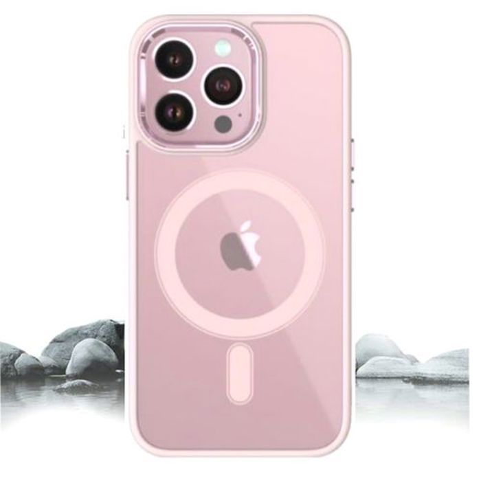 Pochette Iphone 12 Silicone Transparente Super Magsafe Rose