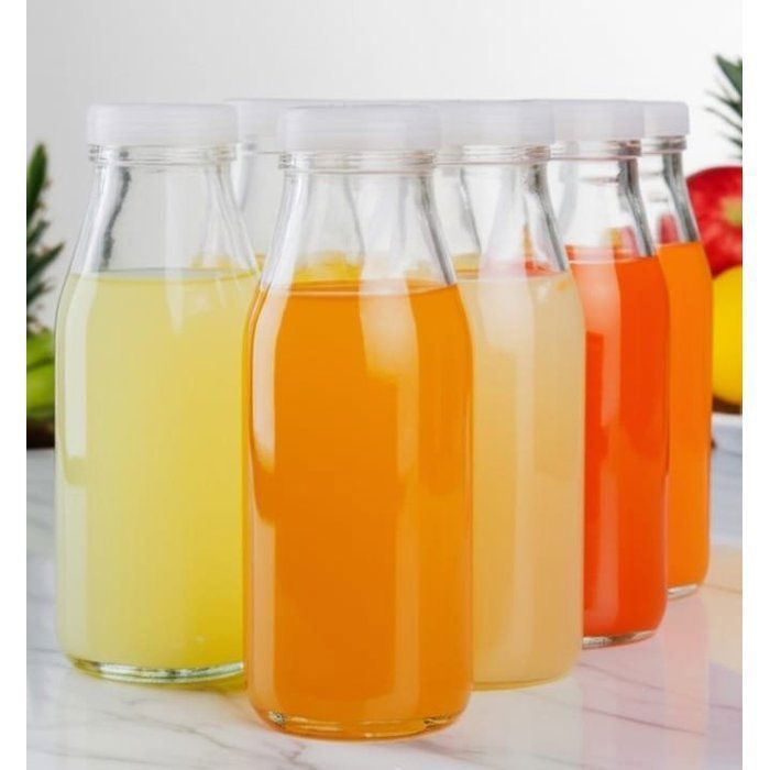 6 mini Bouteilles en verre – Élégantes & Pratiques 200 ml-pour jus -stockage epices-jares