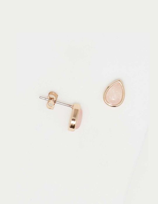 Boucles d'oreilles - MOONSTONE - Lola - Quartz Rose - Laiton - Fermoir Papillon