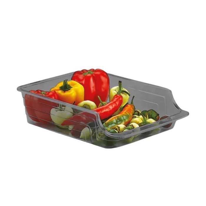 2 bacs réfrigérateur couleurs noir transparente mesures  Bac Rangement Frigo