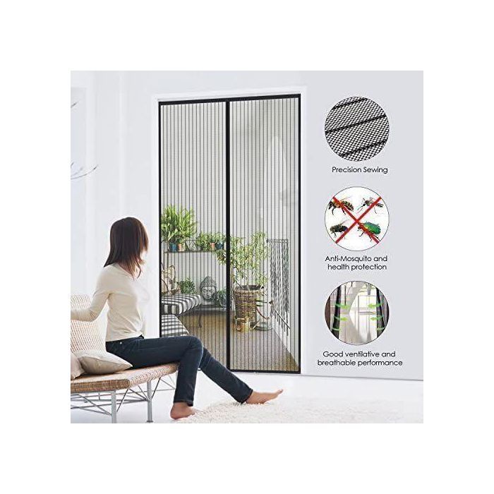 Moustiquaire Magnétique pour Porte 100x210cm – Anti-Moustiques et Insectes