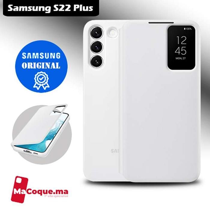ORIGINAL SAMSUNG BLANC Coque Samsung S22 Plus "SMART CLEAR VIEW COVER BURGUNDY"