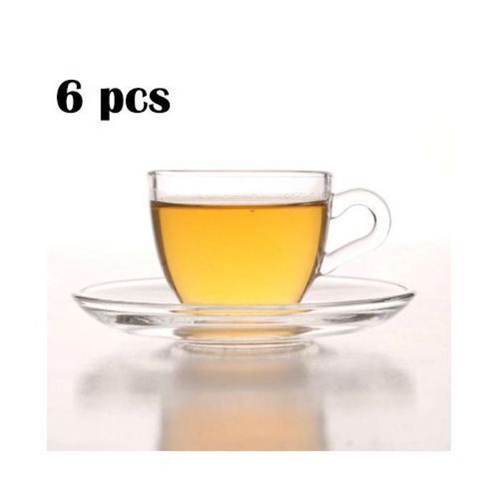 6pcs Mini gobelets en verre, Tasses résistants aux températures, tasse à thé