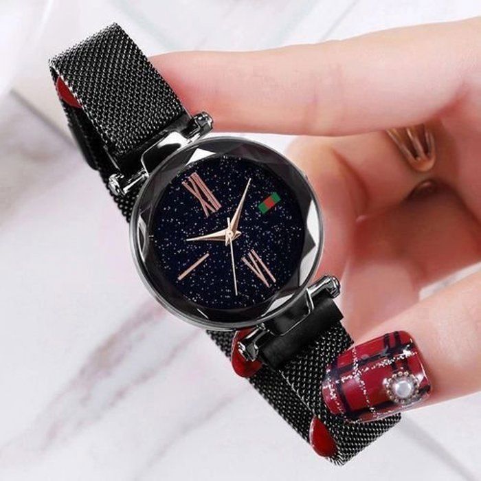 Montre - Élégance - Adaptable - Noir - Femme - Mécanisme Magnétique
