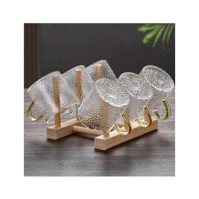 Ensemble De 6 Tasses , 120ml Tasses À Café En Verre Martelé Matériau Résistant À Haute Température,