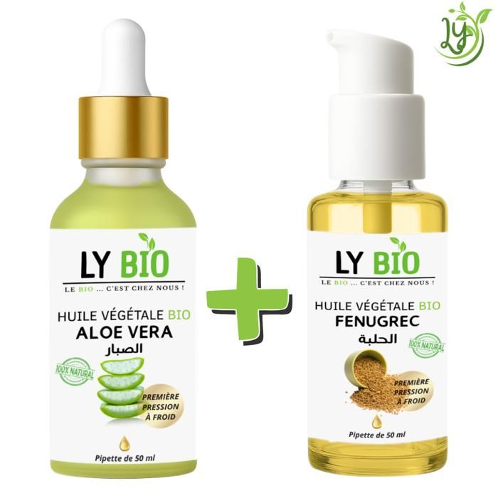 Pack Huile Aloe Vera & Fenugrec - LYBIO - 50ml - Nourrissant - Mixte - Tous types de cheveux