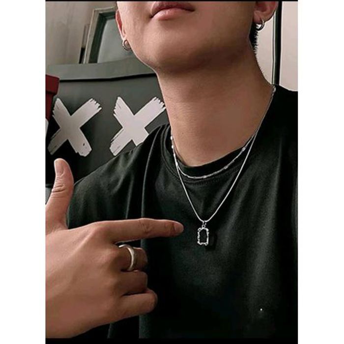 2 pieces homme collier à chaine minimaliste