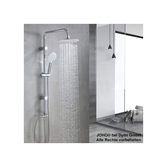 Colonne de Douche - Non spécifié - Fixations - Pomme de douche 8 pouces - Douchette 5 fonctions - ABS Chromé