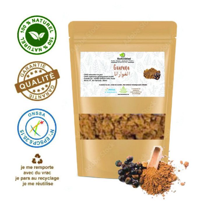 GUARANA EN POUDRE 100g -  CAFÉINE, ENERGIE, CONCENTRATION, BRULE GRAISSE