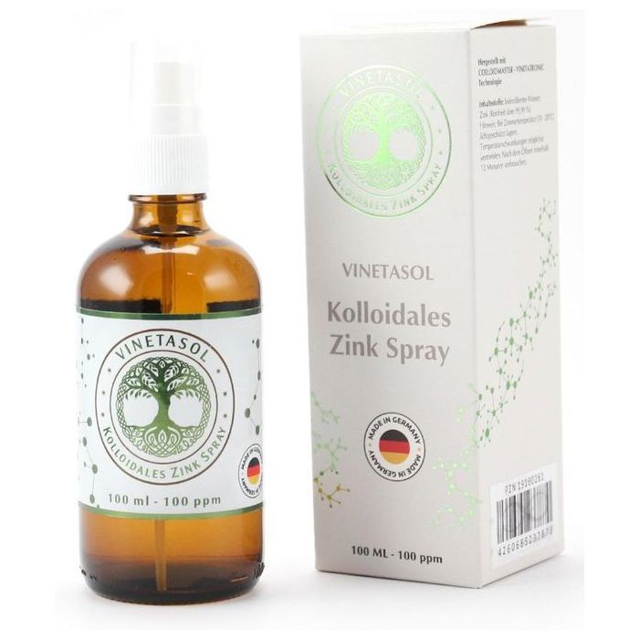 Zinc Colloïdal Spray 100ppm 100ml - technologie COLLOIDMASTER VINETATRONIC - Made in GERMANY