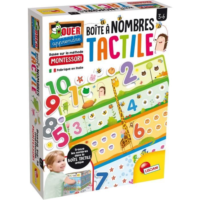 Jeu tactile - LISCIANI - Montessori - Boîte à nombres - Puzzle éducatif - Développement du toucher - Méthode Montessori