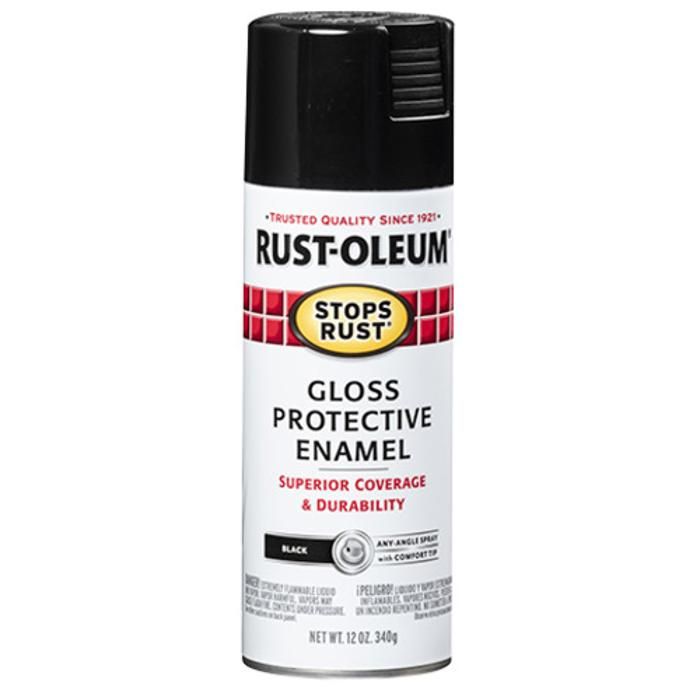 Peinture Rust Oleum Noir Brillant 340gr Revêtement résistant aux intempéries