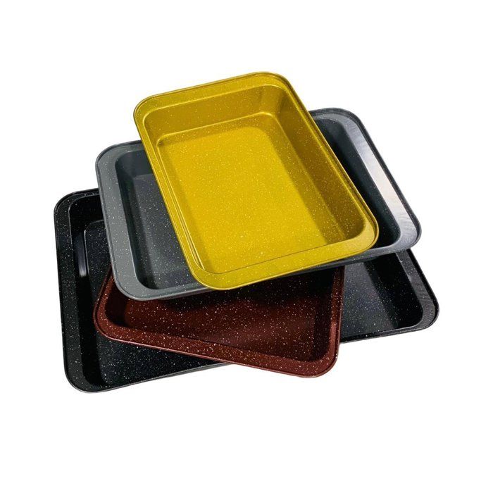 Plats à four - Non spécifié - Rectangulaires - Acier au carbone - Antiadhésifs - Lot de 4 pièces