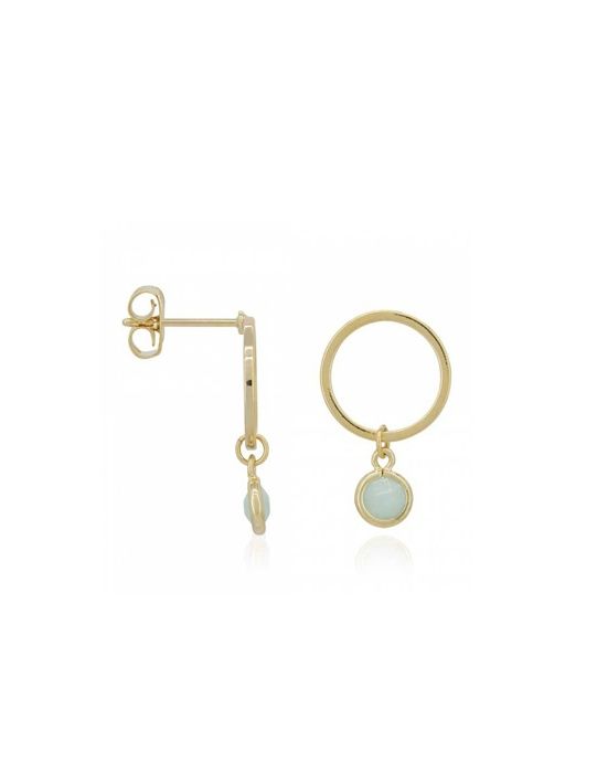 Boucles d'oreilles - MOONSTONE - Maud - Amazonite - Laiton - Vert
