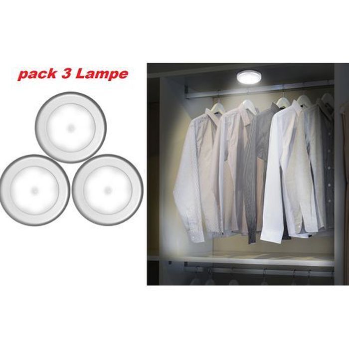 Lot de 3 Lampe Night Light Led Applique murale de nuit alimentée magnétique