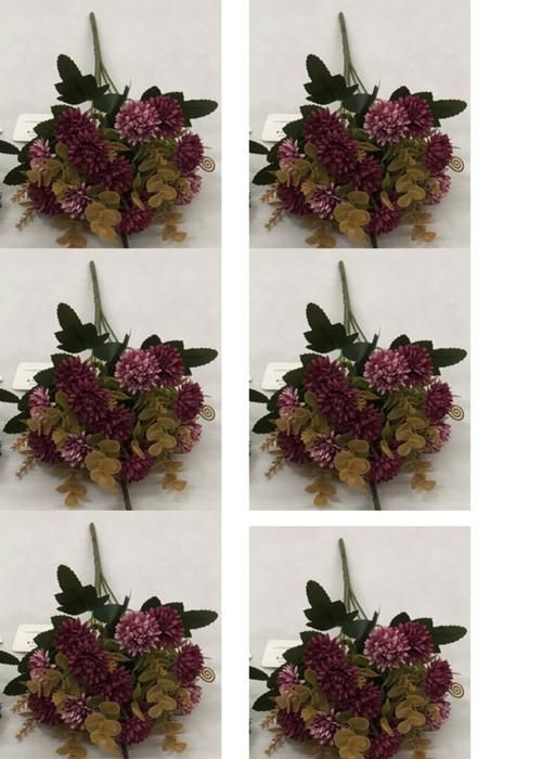 6 bouquets de fleurs artificielles couleur beige/ saumon.