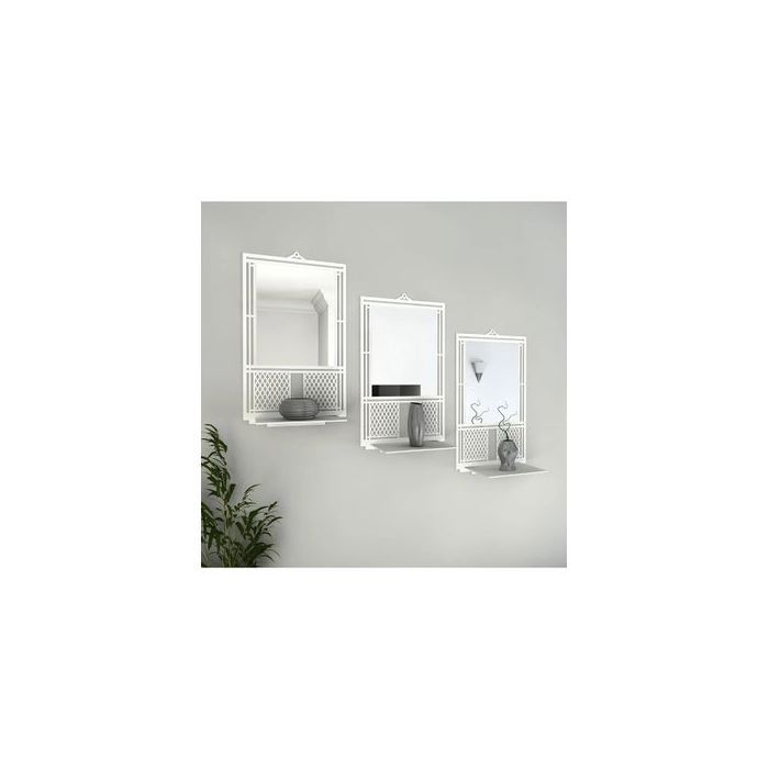 set 3 Miroir mural triple décoratif au design élégant en miror sur MDF