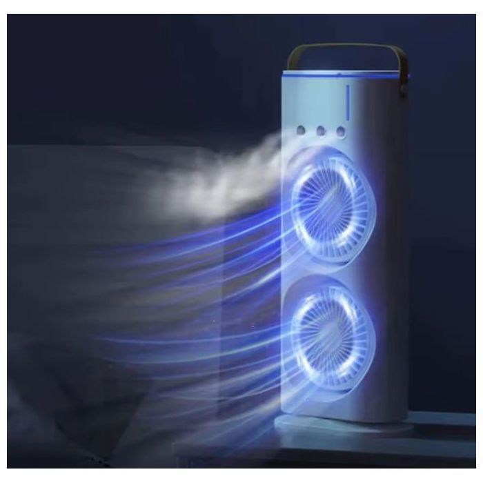 Double Ventilateur Rechargeable avec Brumisation – Puissance Max & Silence pour Bureau ou Chambre