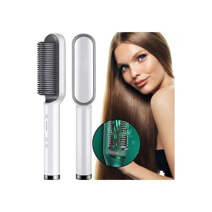 Brosse à lisser les cheveux, peigne à lisser avec chauffage PTC en céramique