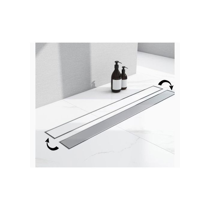 Caniveau de douche ceramic  60 cm  inox sus 304de haut gamme Avec siphon adaptateur pour salle de bain