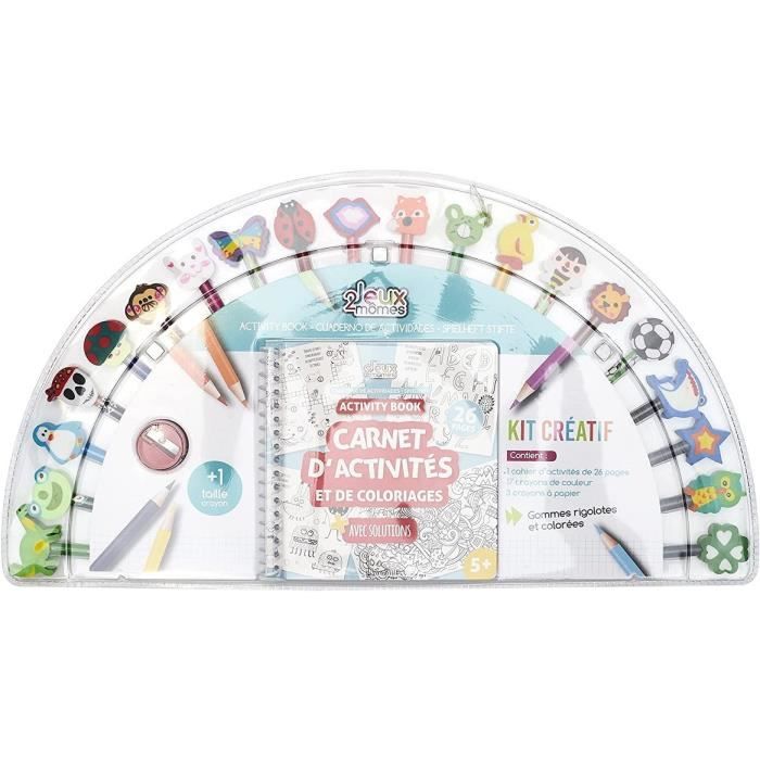 Cahier d'activités - Crayon - Lot de 20 - 20 gommes - Jeu éducatif - Enfant 3 ans et plus