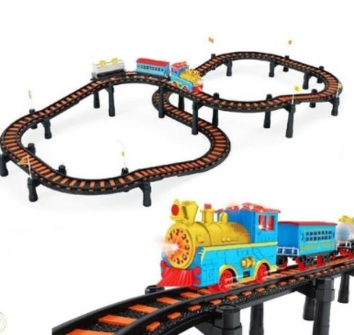 Ensemble de train électrique - Jouet éducatif - 12 pieds de rails - Plus de 40 pièces - À partir de 3 ans
