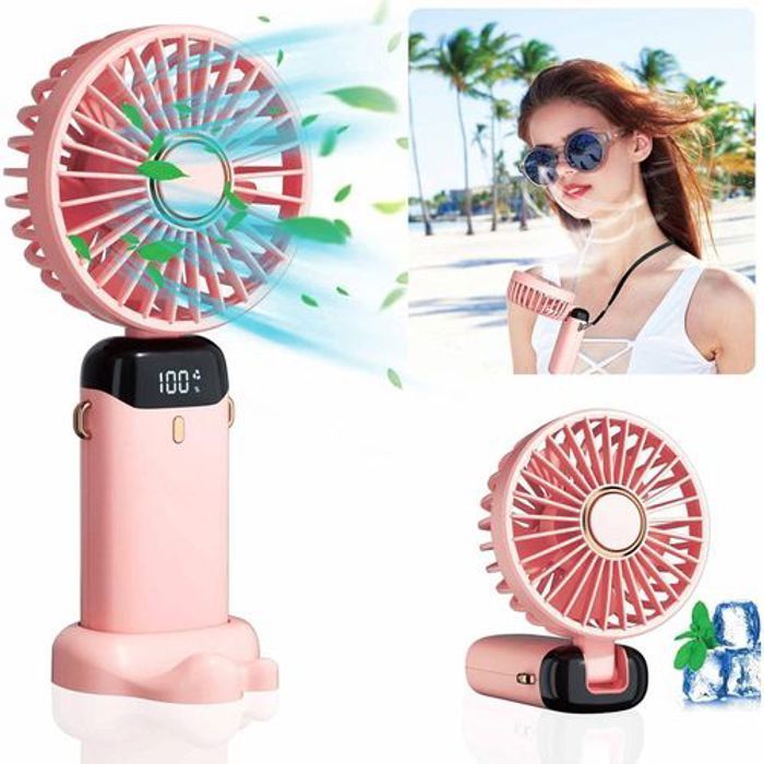 Mini ventilateur portable - Non spécifié - Pliable - Écran LED - USB - Léger et pratique, couleur aliatoire