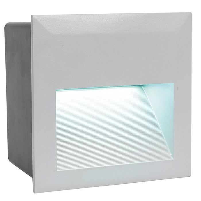 ZIMBA-Applique d'extérieur LED encastrable Carrée H14cm Argenté Eglo